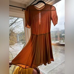 Reformation Gracie mini dress in mustard yellow/ochre size 4 🌻